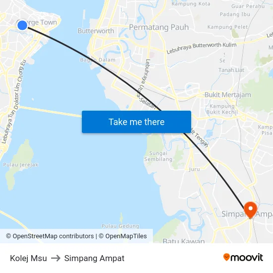 Kolej Msu to Simpang Ampat map