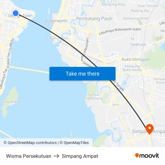 Wisma Persekutuan to Simpang Ampat map