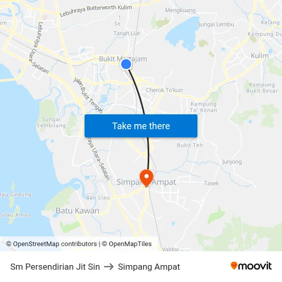 Sm Persendirian Jit Sin to Simpang Ampat map