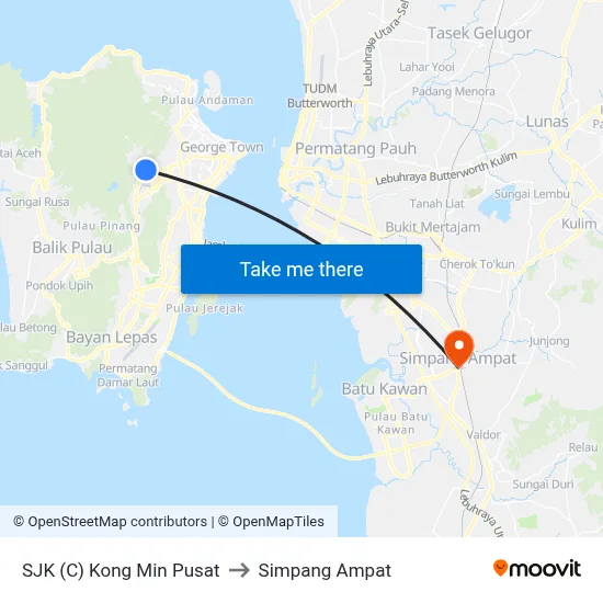 SJK (C) Kong Min Pusat to Simpang Ampat map