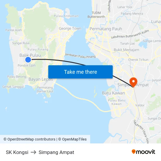 SK Kongsi to Simpang Ampat map