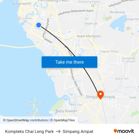 Kompleks Chai Leng Park to Simpang Ampat map