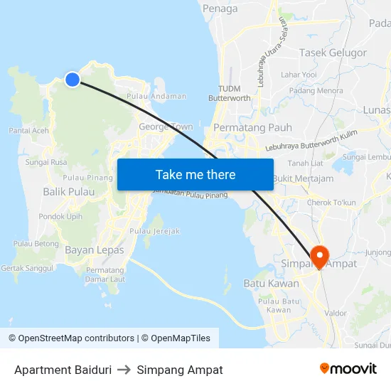 Apartment Baiduri to Simpang Ampat map