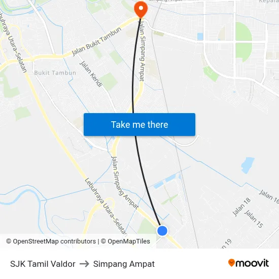 SJK Tamil Valdor to Simpang Ampat map