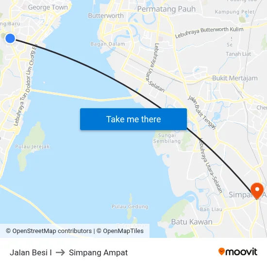 Jalan Besi I to Simpang Ampat map