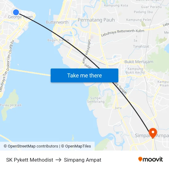 SK Pykett Methodist to Simpang Ampat map