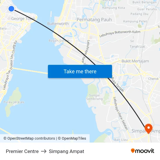 Premier Centre to Simpang Ampat map