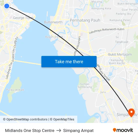 Midlands One Stop Centre to Simpang Ampat map