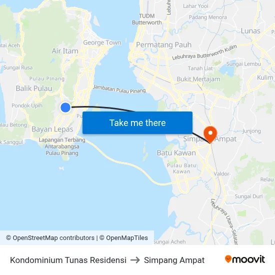 Kondominium Tunas Residensi to Simpang Ampat map