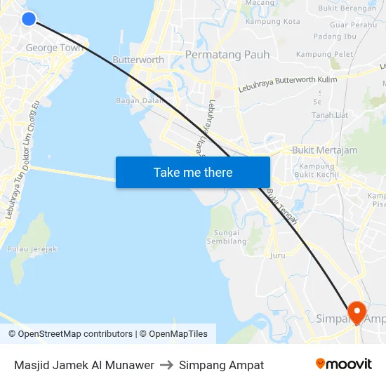 Masjid Jamek Al Munawer to Simpang Ampat map