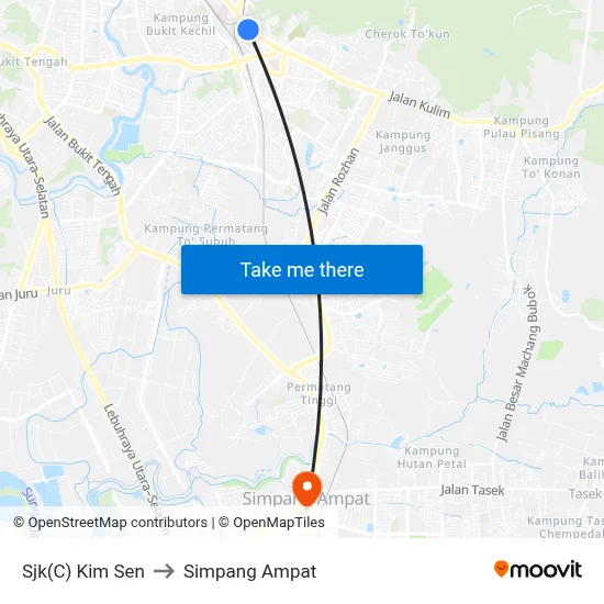 Sjk(C) Kim Sen to Simpang Ampat map