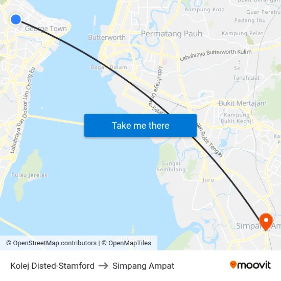 Kolej Disted-Stamford to Simpang Ampat map
