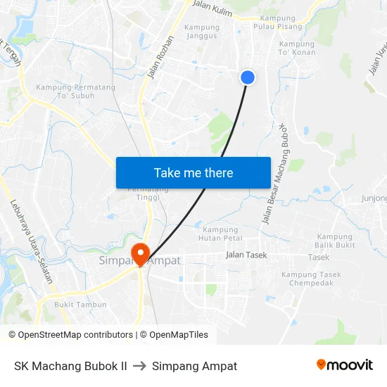 SK Machang Bubok II to Simpang Ampat map