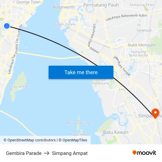 Gembira Parade to Simpang Ampat map