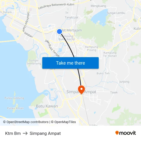 Ktm Bm to Simpang Ampat map