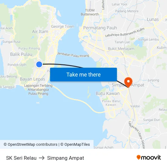 SK Seri Relau to Simpang Ampat map