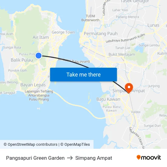 Pangsapuri Green Garden to Simpang Ampat map