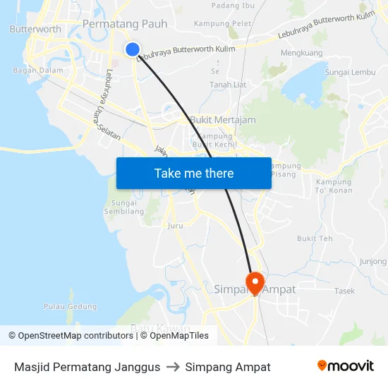 Masjid Permatang Janggus to Simpang Ampat map