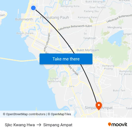 Sjkc Kwang Hwa to Simpang Ampat map
