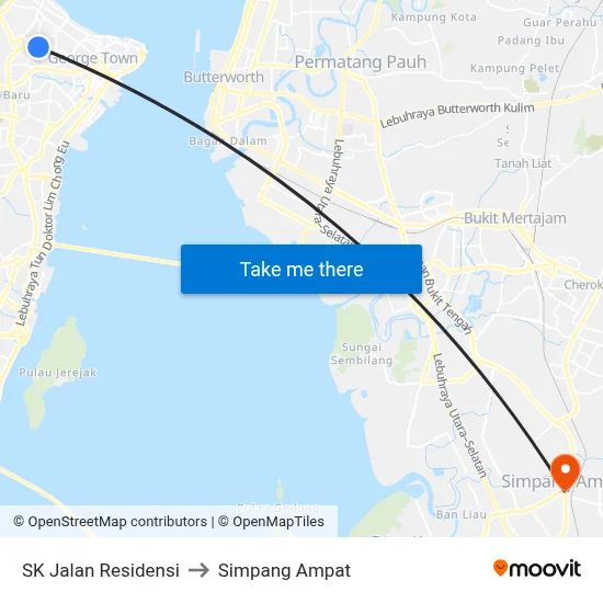 SK Jalan Residensi to Simpang Ampat map