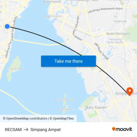 RECSAM to Simpang Ampat map