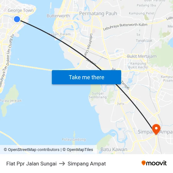 Flat Ppr Jalan Sungai to Simpang Ampat map