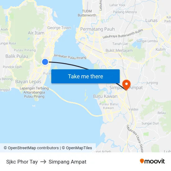 Sjkc Phor Tay to Simpang Ampat map