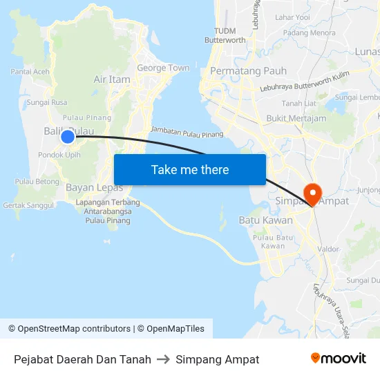 Pejabat Daerah Dan Tanah to Simpang Ampat map