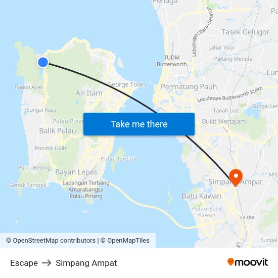 Escape to Simpang Ampat map