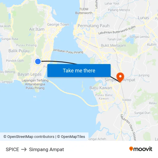 SPICE to Simpang Ampat map