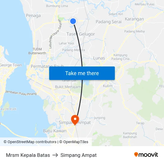 Mrsm Kepala Batas to Simpang Ampat map