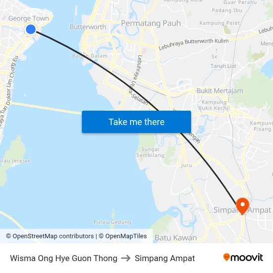 Wisma Ong Hye Guon Thong to Simpang Ampat map
