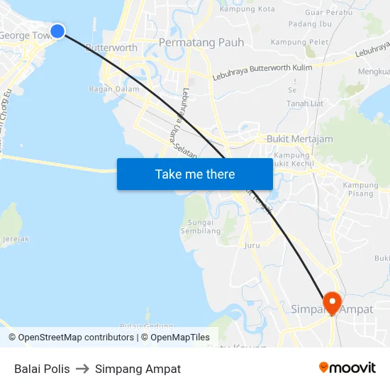 Balai Polis to Simpang Ampat map