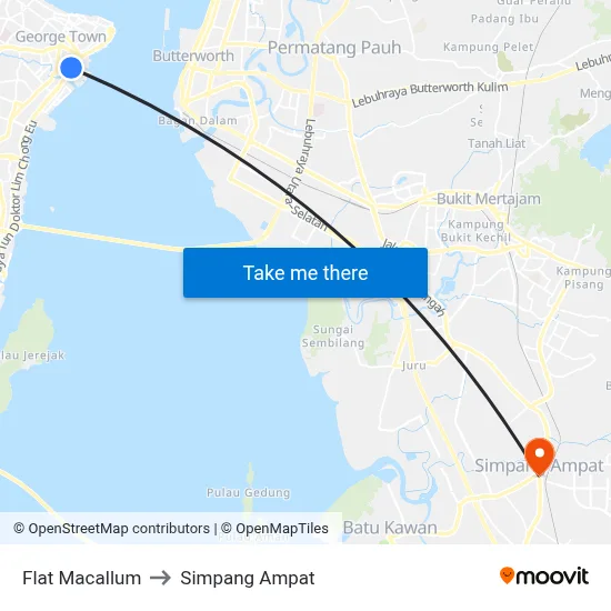 Flat Macallum to Simpang Ampat map