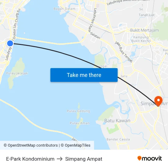 E-Park Kondominium to Simpang Ampat map