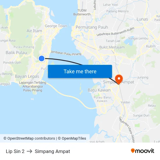 Lip Sin 2 to Simpang Ampat map