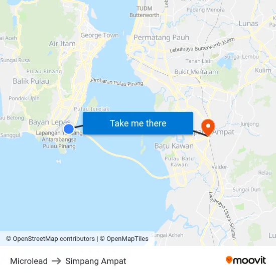 Microlead to Simpang Ampat map