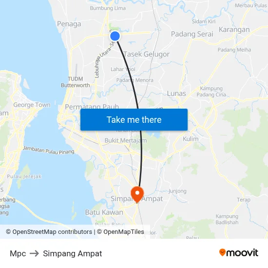 Mpc to Simpang Ampat map