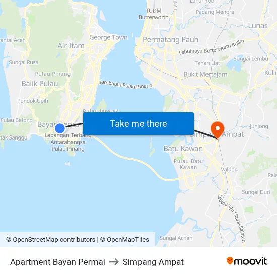 Apartment Bayan Permai to Simpang Ampat map