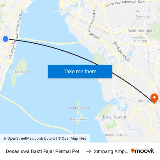 Desasiswa Bakti Fajar Permai Petas to Simpang Ampat map