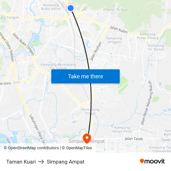 Taman Kuari to Simpang Ampat map
