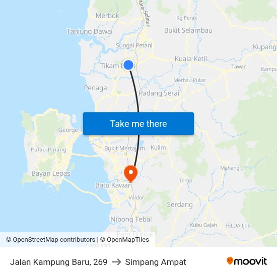Jalan Kampung Baru, 269 to Simpang Ampat map