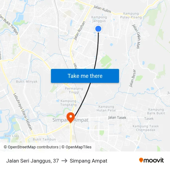 Jalan Seri Janggus, 37 to Simpang Ampat map