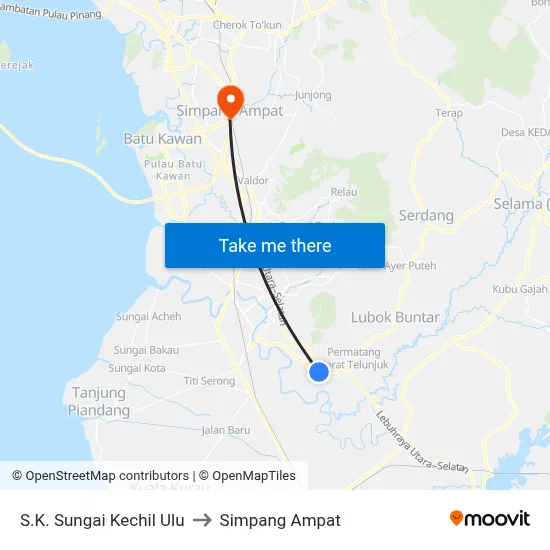 S.K. Sungai Kechil Ulu to Simpang Ampat map