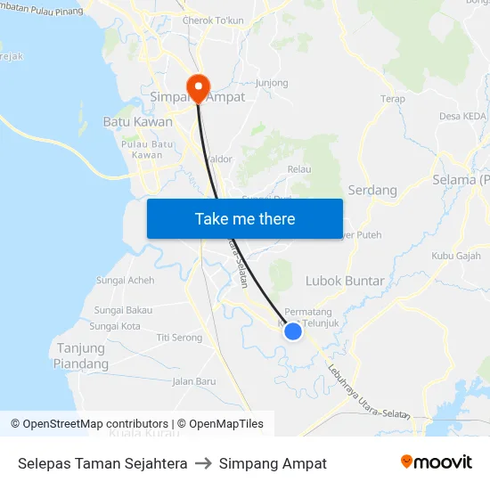 Selepas Taman Sejahtera to Simpang Ampat map
