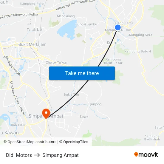 Didi Motors to Simpang Ampat map