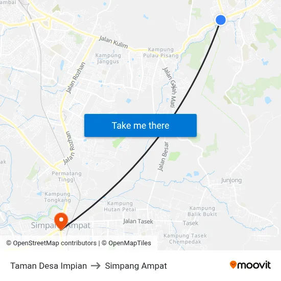 Taman Desa Impian to Simpang Ampat map