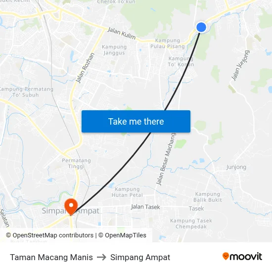 Taman Macang Manis to Simpang Ampat map