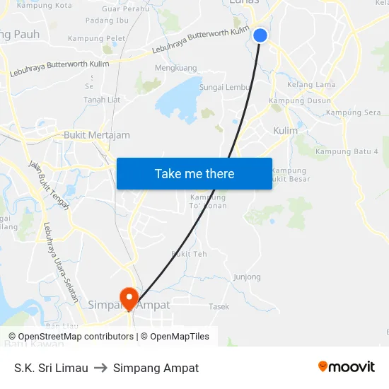 S.K. Sri Limau to Simpang Ampat map