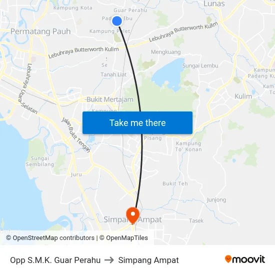 Opp S.M.K. Guar Perahu to Simpang Ampat map